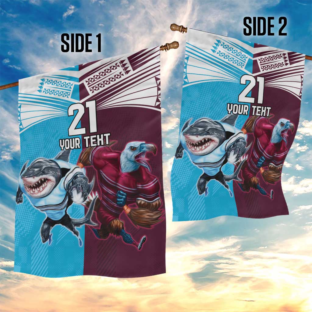 Custom Sea Eagles And Sharks Rugby Garden Flag Sporty Style - Vibe Hoodie Shop