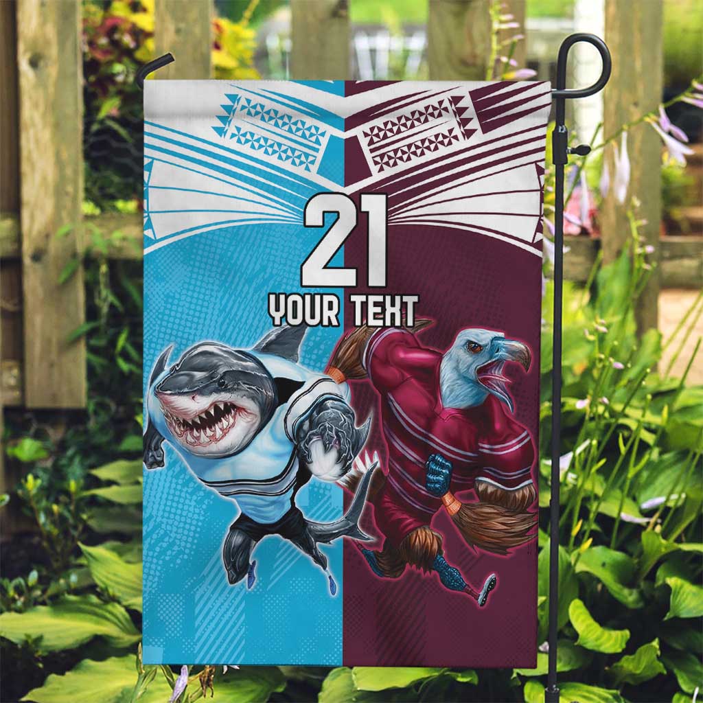 Custom Sea Eagles And Sharks Rugby Garden Flag Sporty Style - Vibe Hoodie Shop