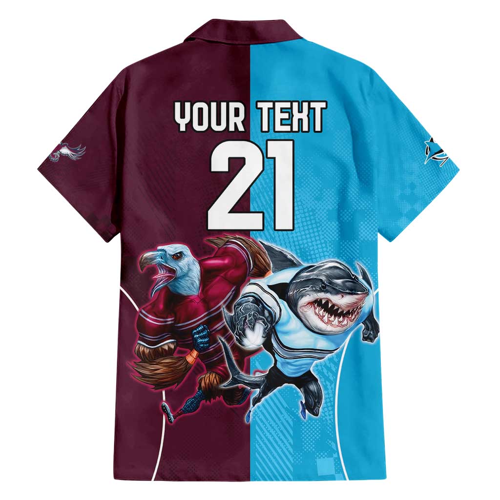 Custom Sea Eagles And Sharks Rugby Hawaiian Shirt Sporty Style - Vibe Hoodie Shop