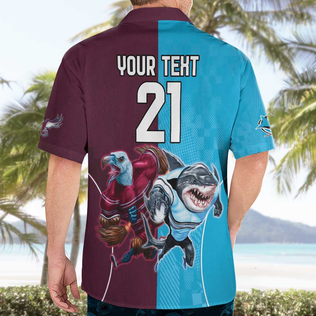 Custom Sea Eagles And Sharks Rugby Hawaiian Shirt Sporty Style - Vibe Hoodie Shop