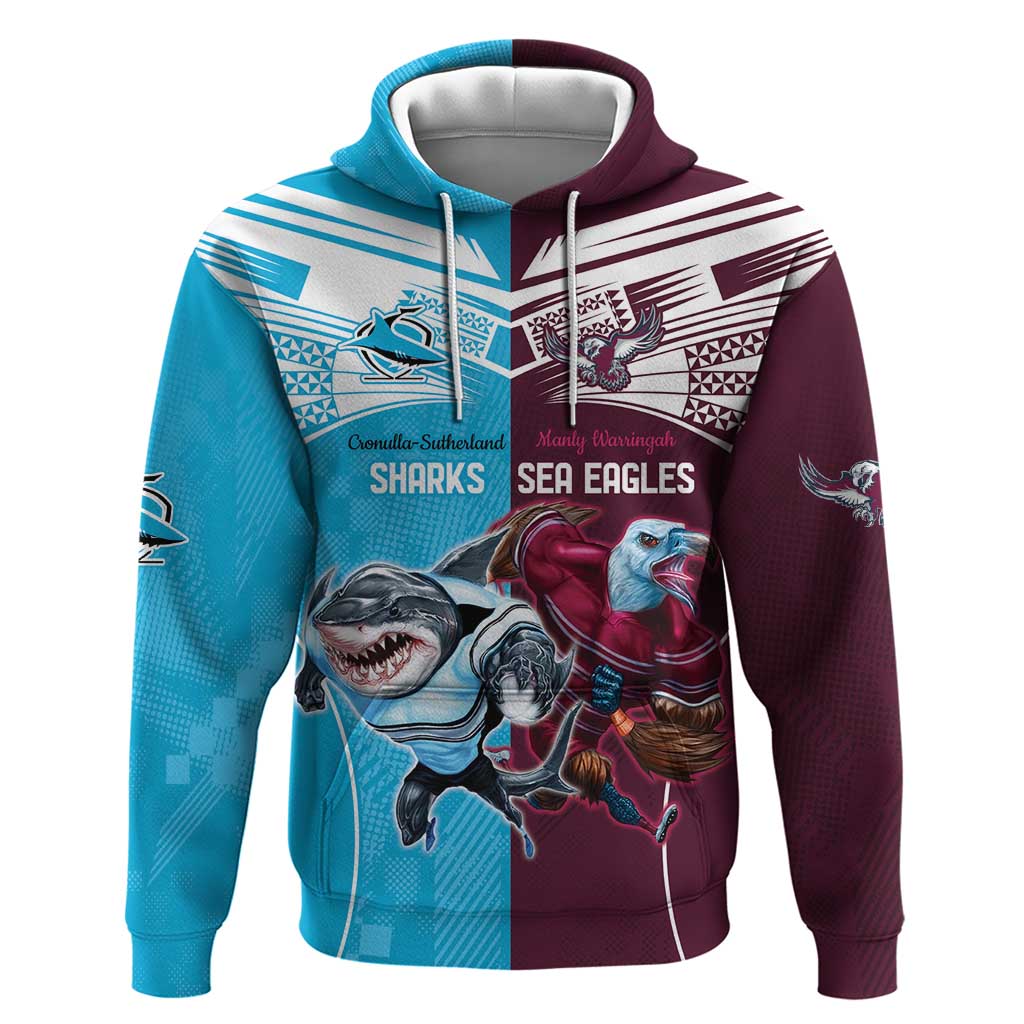 Custom Sea Eagles And Sharks Rugby Hoodie Sporty Style LT9 - Vibe Hoodie Shop