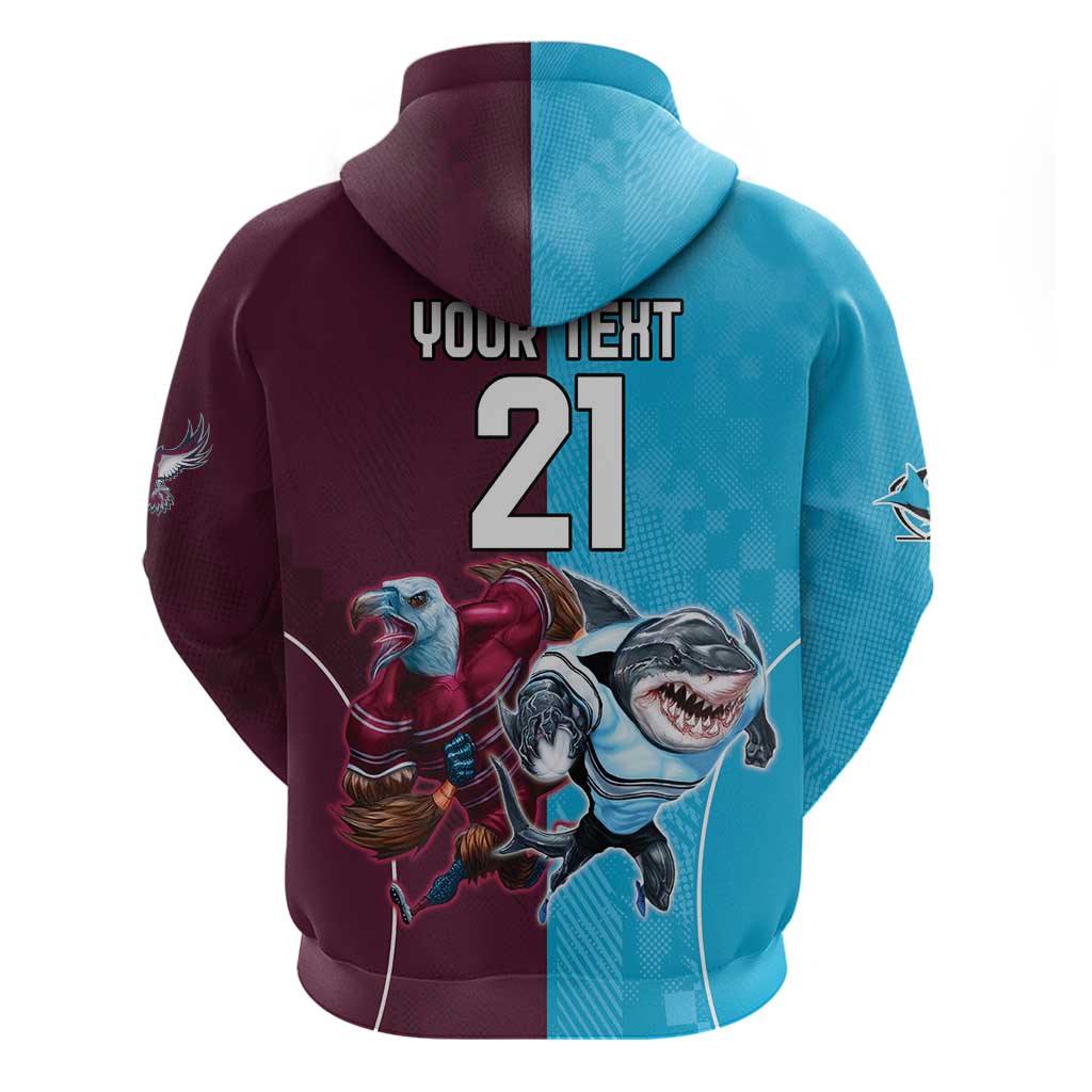 Custom Sea Eagles And Sharks Rugby Hoodie Sporty Style LT9 - Vibe Hoodie Shop