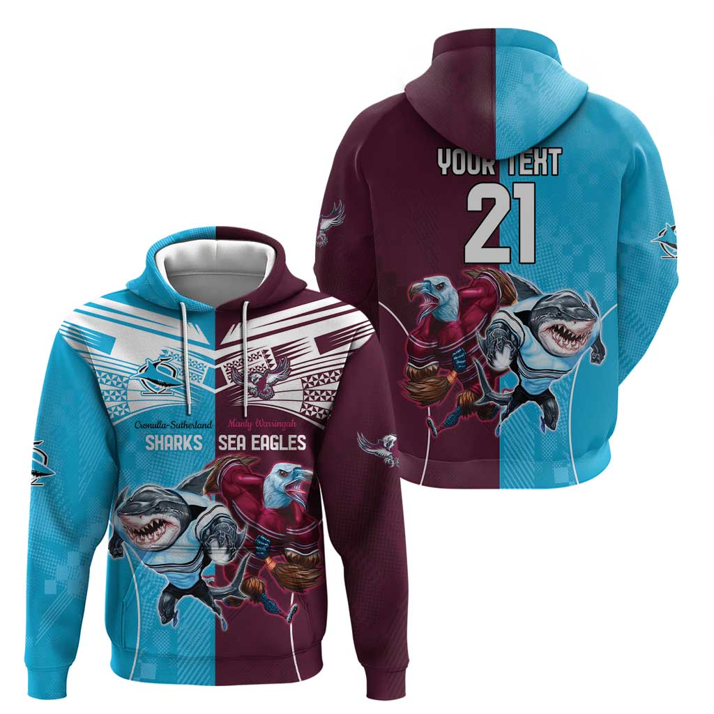 Custom Sea Eagles And Sharks Rugby Hoodie Sporty Style LT9 - Vibe Hoodie Shop