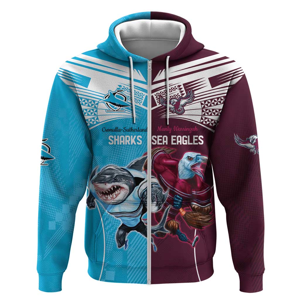 Custom Sea Eagles And Sharks Rugby Hoodie Sporty Style LT9 - Vibe Hoodie Shop