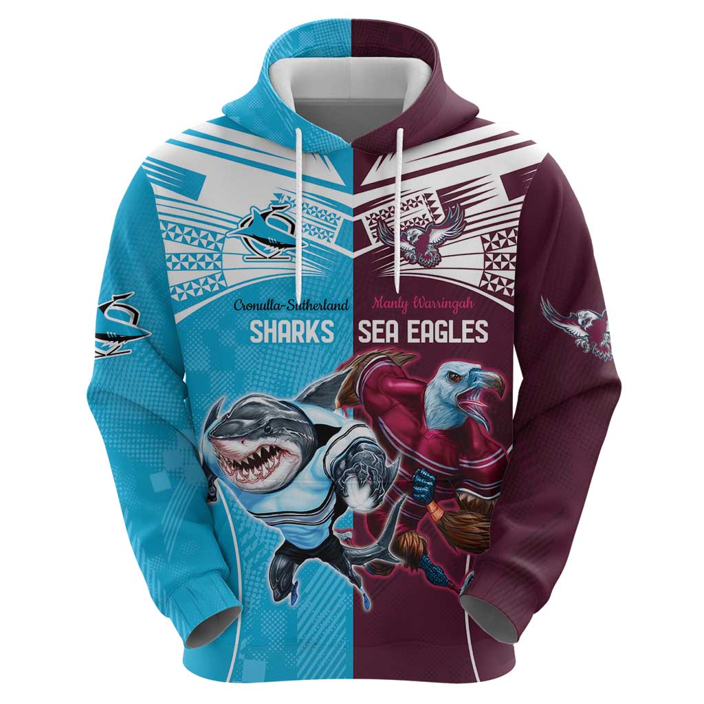 Custom Sea Eagles And Sharks Rugby Hoodie Sporty Style LT9 - Vibe Hoodie Shop