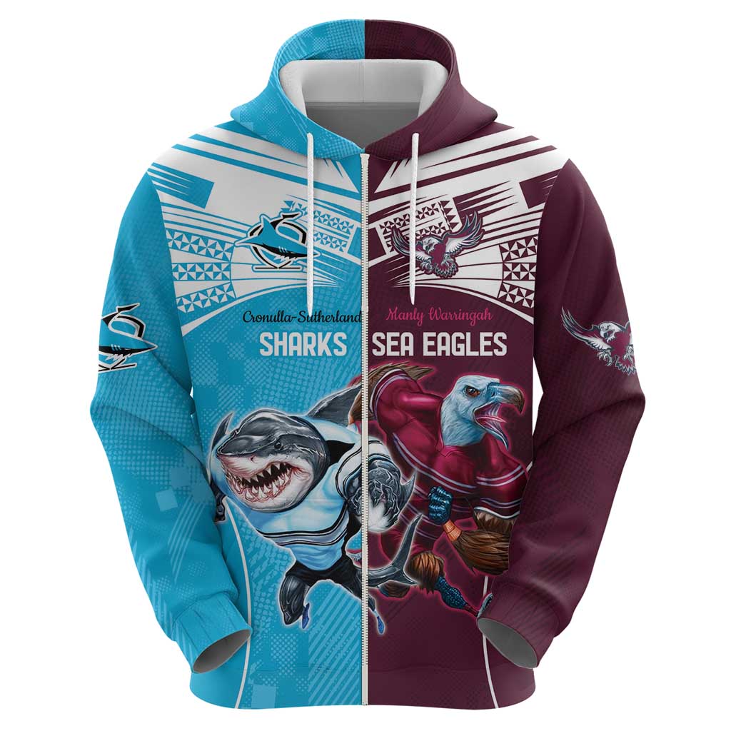 Custom Sea Eagles And Sharks Rugby Hoodie Sporty Style LT9 - Vibe Hoodie Shop