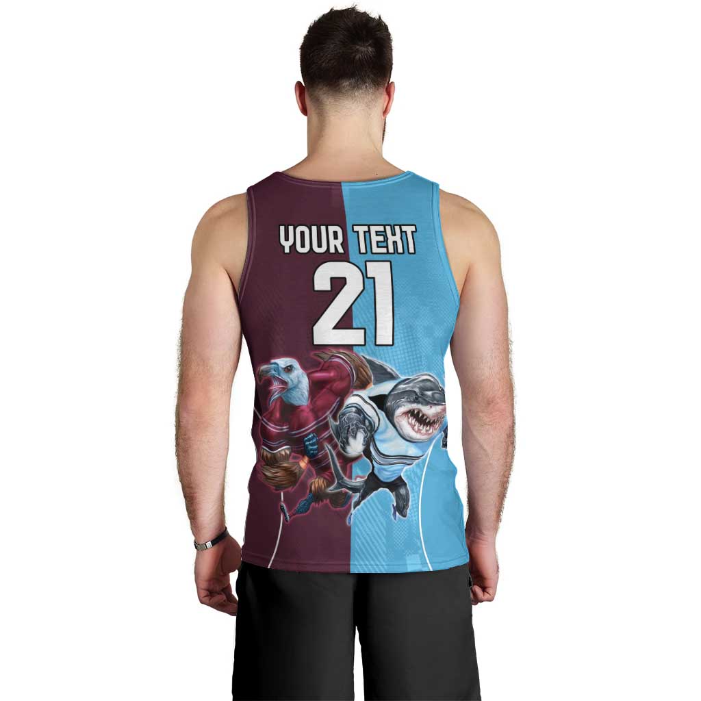 Custom Sea Eagles And Sharks Rugby Men Tank Top Sporty Style - Vibe Hoodie Shop