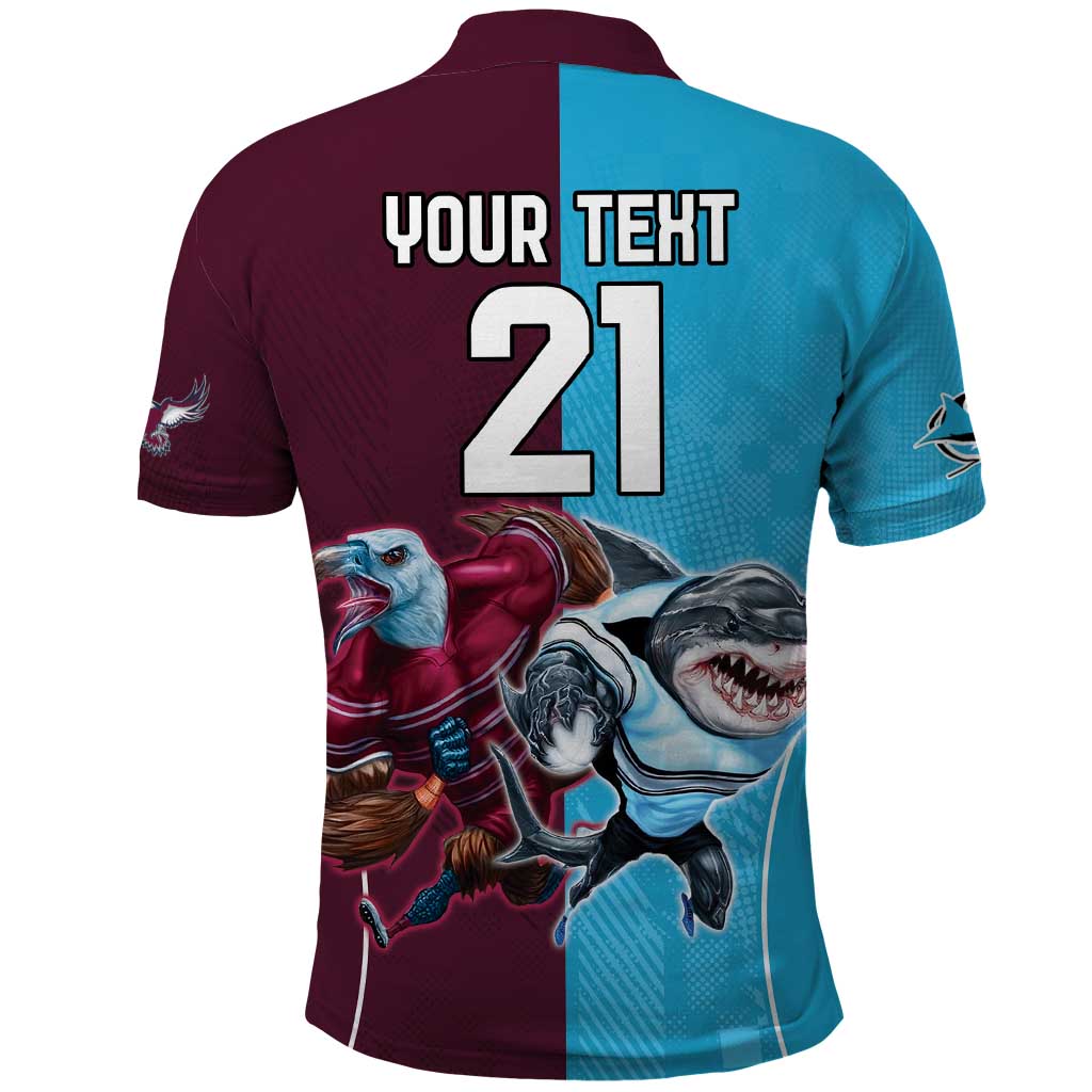 Custom Sea Eagles And Sharks Rugby Polo Shirt Sporty Style LT9 - Vibe Hoodie Shop