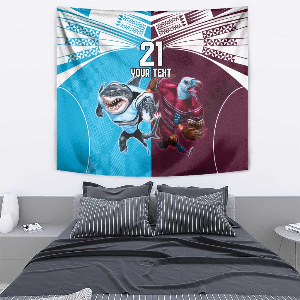 Custom Sea Eagles And Sharks Rugby Tapestry Sporty Style - Vibe Hoodie Shop