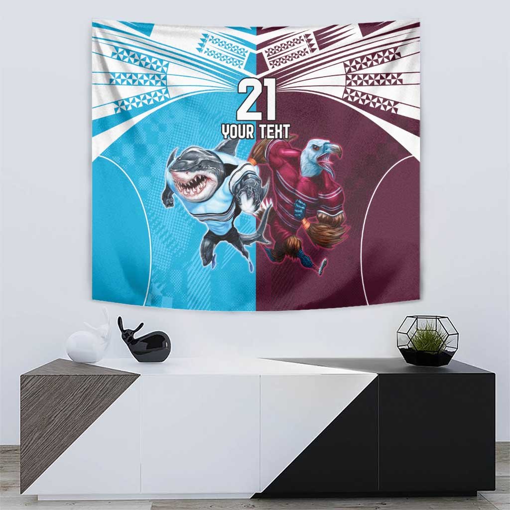 Custom Sea Eagles And Sharks Rugby Tapestry Sporty Style - Vibe Hoodie Shop