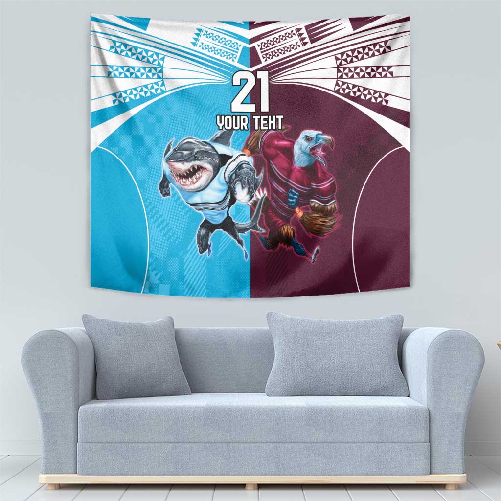 Custom Sea Eagles And Sharks Rugby Tapestry Sporty Style - Vibe Hoodie Shop