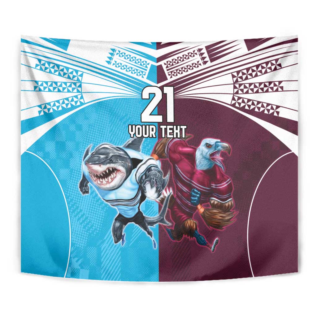 Custom Sea Eagles And Sharks Rugby Tapestry Sporty Style - Vibe Hoodie Shop