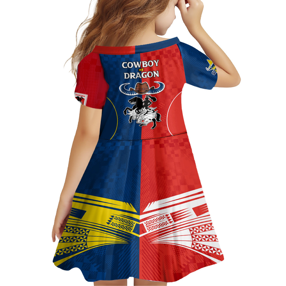 nrl-cowboys-combine-dragon-rugby-family-matching-off-shoulder-maxi-dress-and-hawaiian-shirt-sporty-style