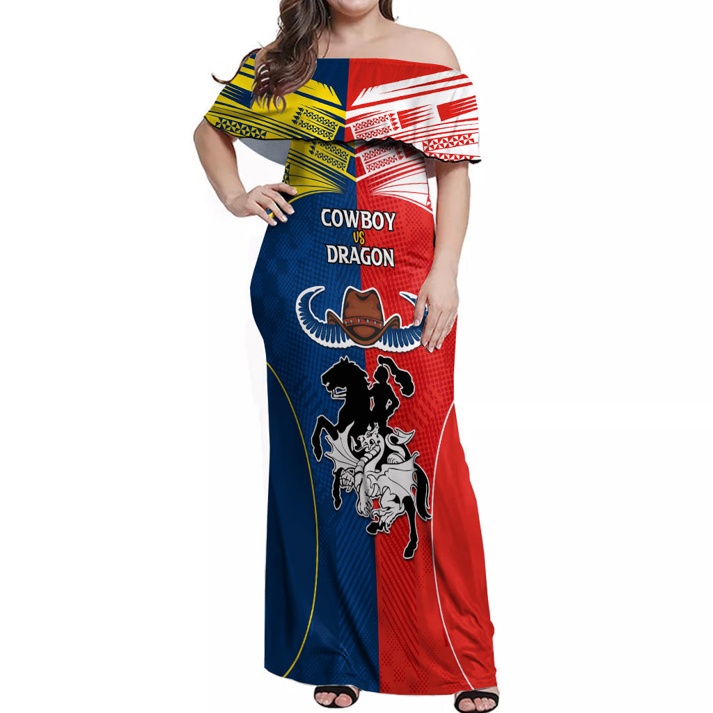 nrl-cowboys-combine-dragon-rugby-off-shoulder-maxi-dress-sporty-style