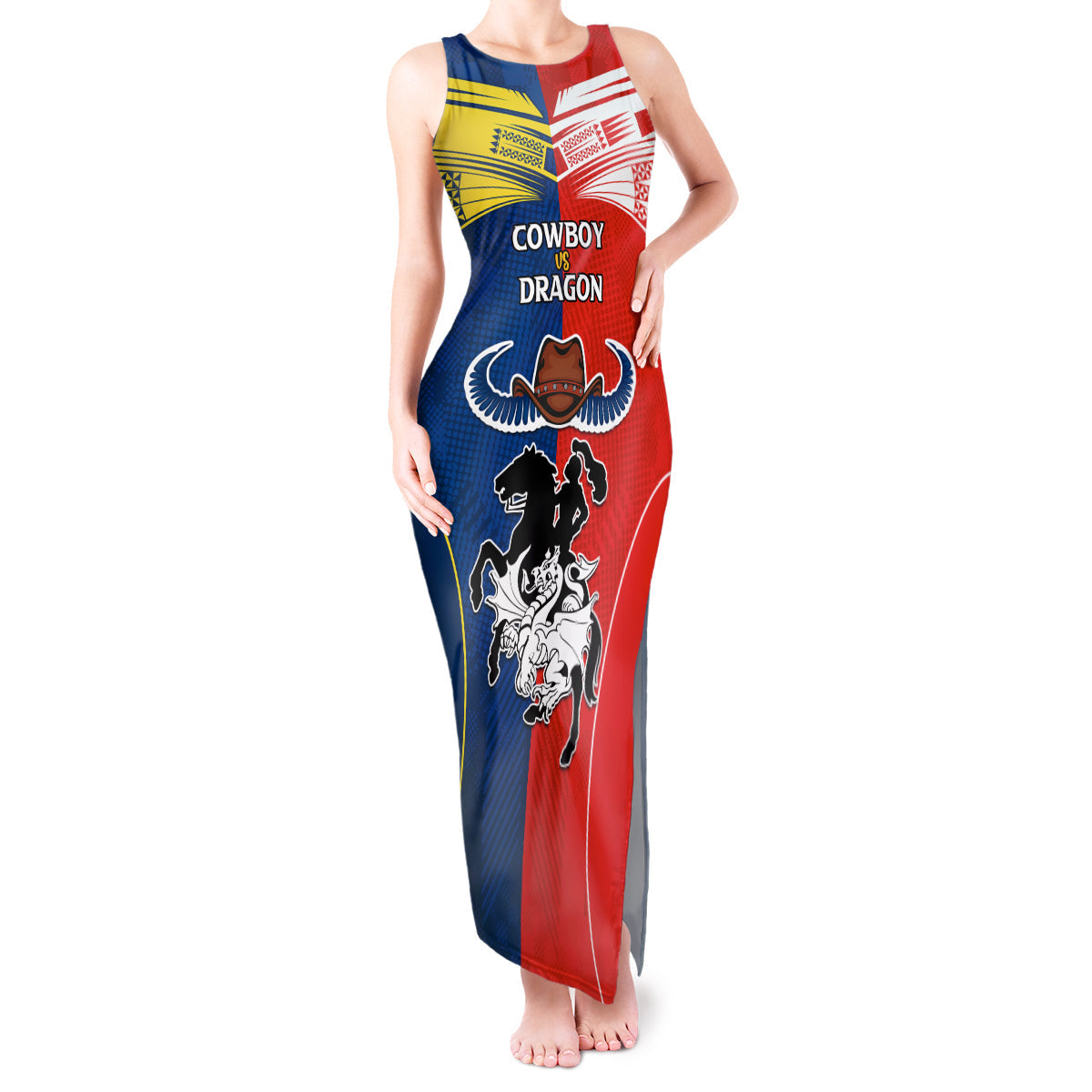 nrl-cowboys-combine-dragon-rugby-tank-maxi-dress-sporty-style