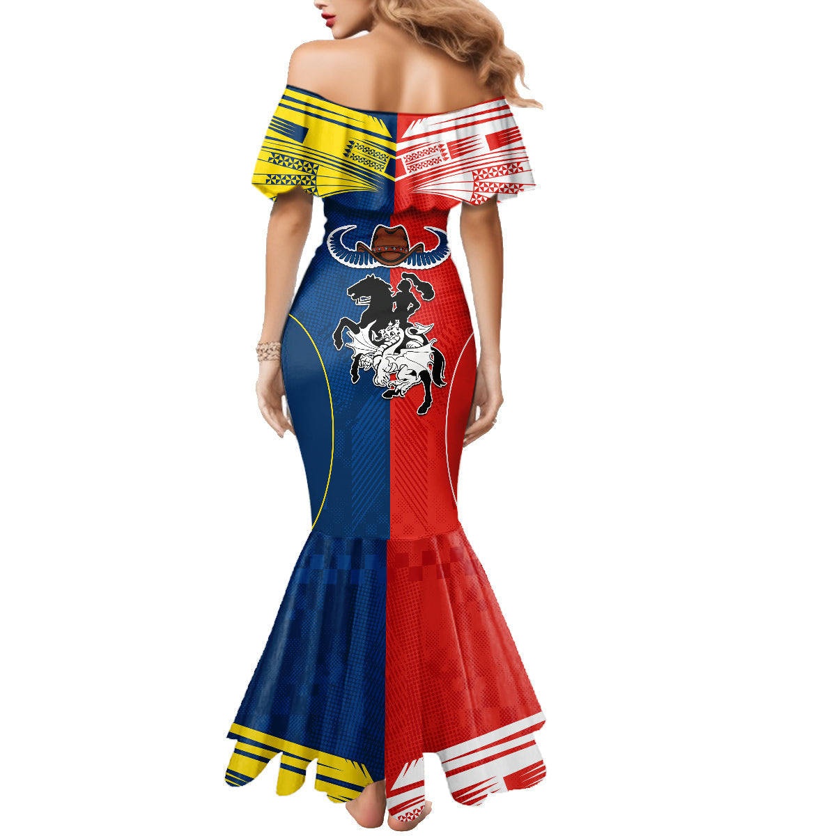 custom-nrl-cowboys-combine-dragon-rugby-family-matching-mermaid-dress-and-hawaiian-shirt-sporty-style