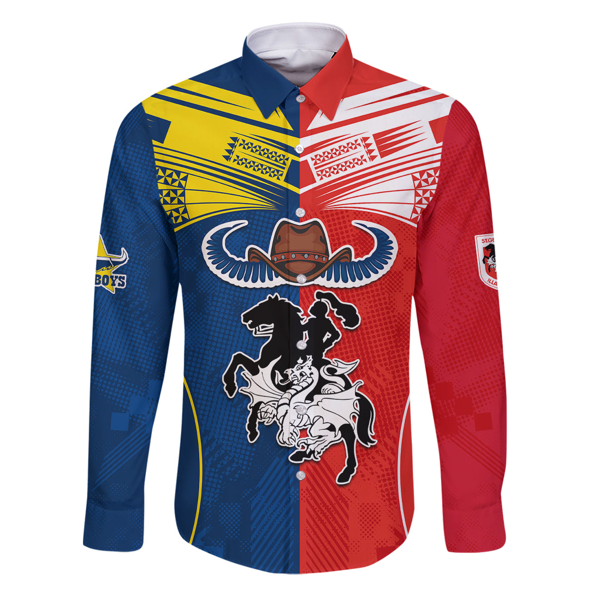 custom-nrl-cowboys-combine-dragon-rugby-family-matching-puletasi-dress-and-hawaiian-shirt-sporty-style