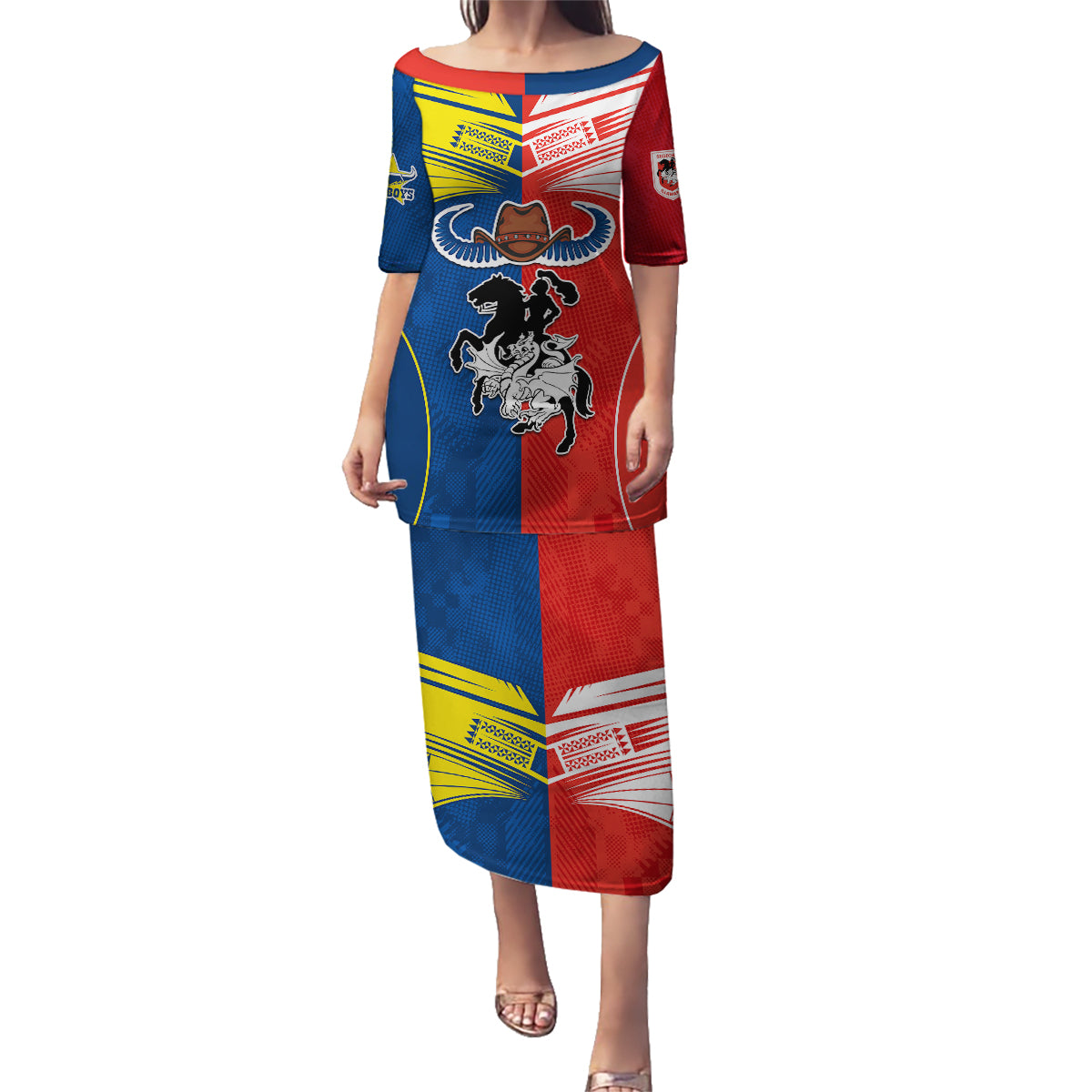 custom-nrl-cowboys-combine-dragon-rugby-family-matching-puletasi-dress-and-hawaiian-shirt-sporty-style