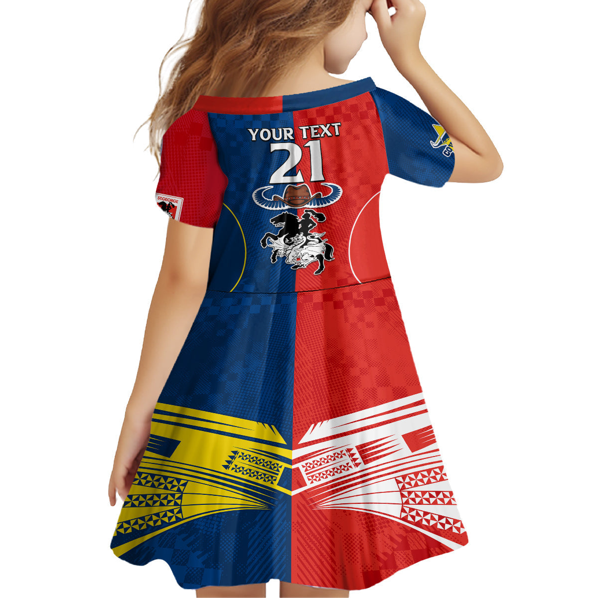 custom-nrl-cowboys-combine-dragon-rugby-kid-short-sleeve-dress-sporty-style