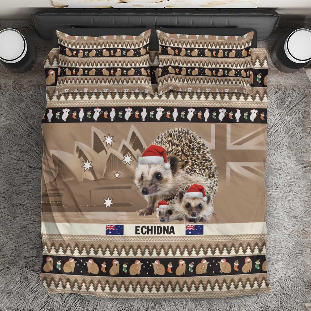 Aussie Echidna Bedding Set Merry Christmas - Vibe Hoodie Shop