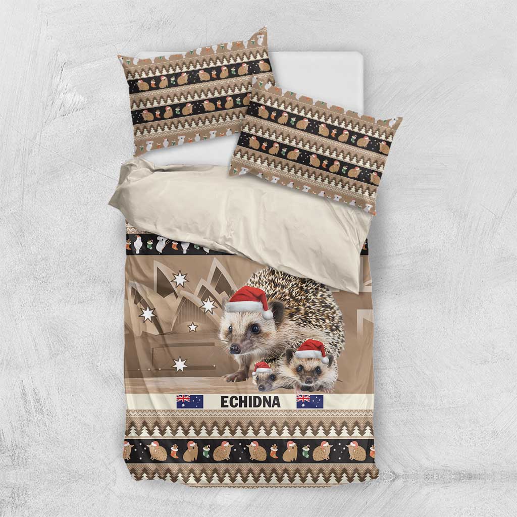 Aussie Echidna Bedding Set Merry Christmas - Vibe Hoodie Shop