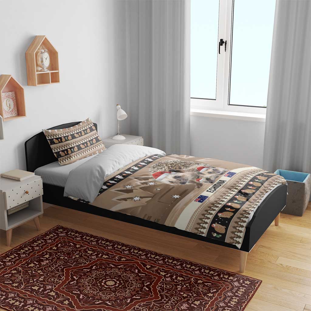 Aussie Echidna Bedding Set Merry Christmas - Vibe Hoodie Shop