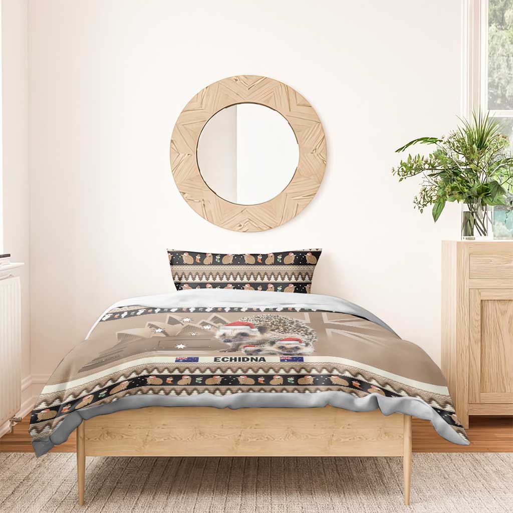 Aussie Echidna Bedding Set Merry Christmas - Vibe Hoodie Shop