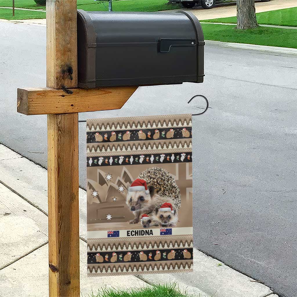 Aussie Echidna Garden Flag Merry Christmas - Vibe Hoodie Shop