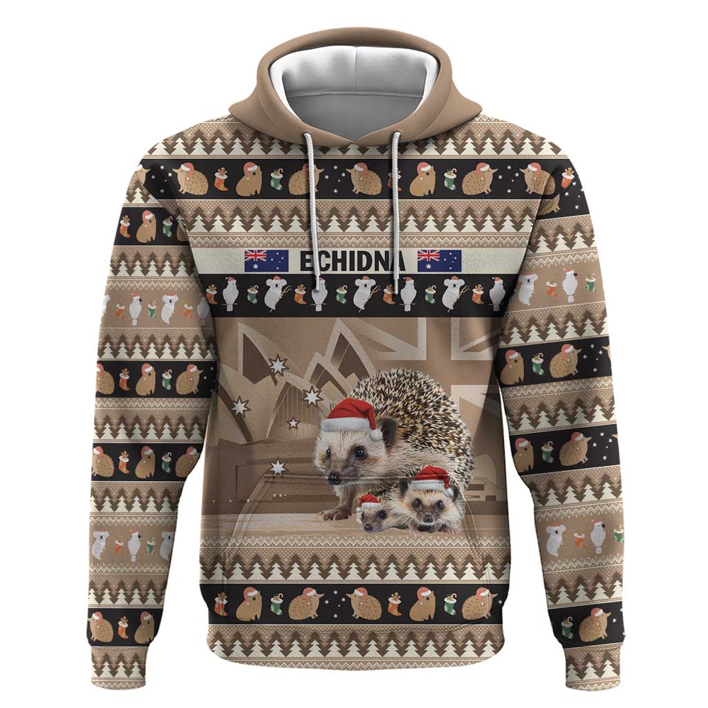 Aussie Echidna Hoodie Merry Christmas LT9 - Vibe Hoodie Shop