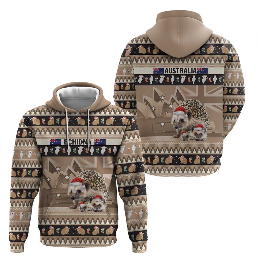 Aussie Echidna Hoodie Merry Christmas LT9 - Vibe Hoodie Shop