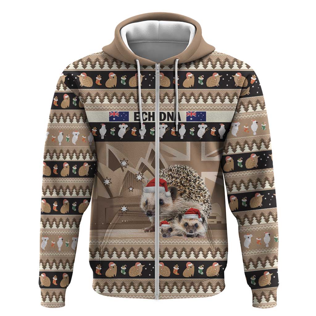 Aussie Echidna Hoodie Merry Christmas LT9 - Vibe Hoodie Shop