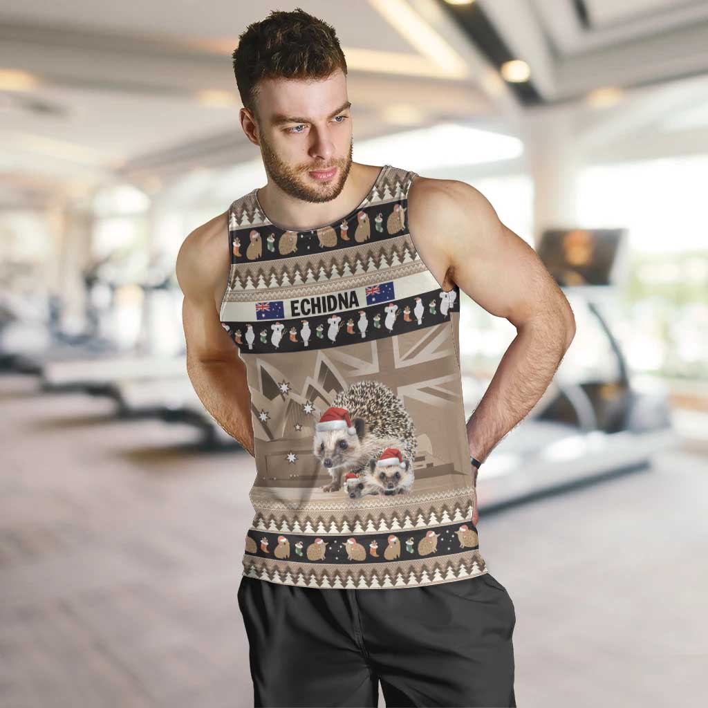 Aussie Echidna Men Tank Top Merry Christmas - Vibe Hoodie Shop