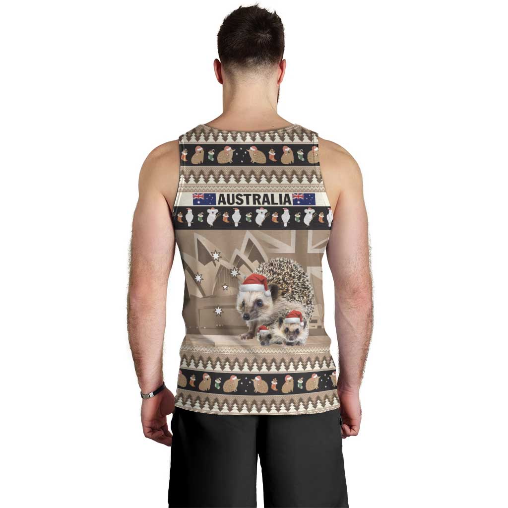 Aussie Echidna Men Tank Top Merry Christmas - Vibe Hoodie Shop