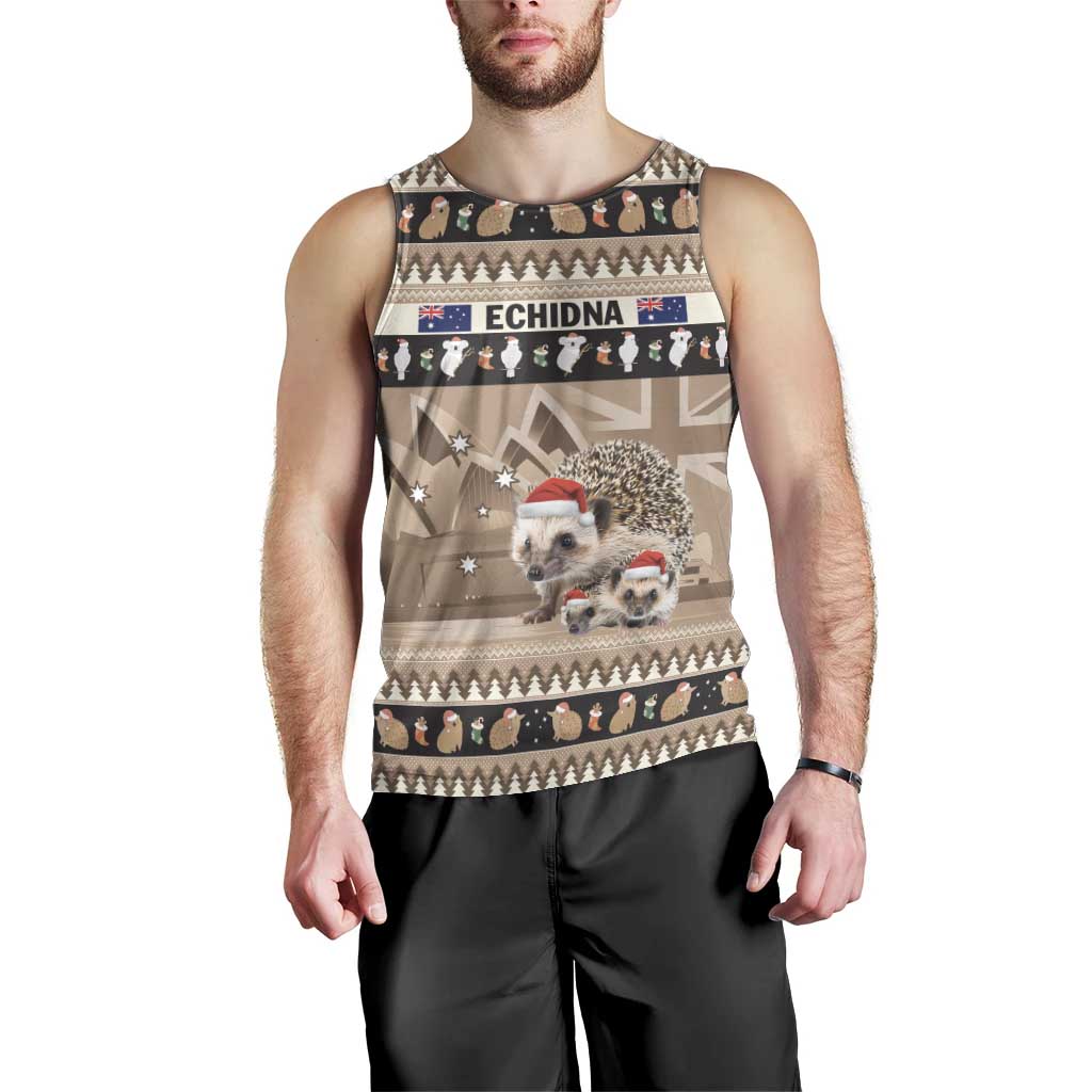 Aussie Echidna Men Tank Top Merry Christmas - Vibe Hoodie Shop