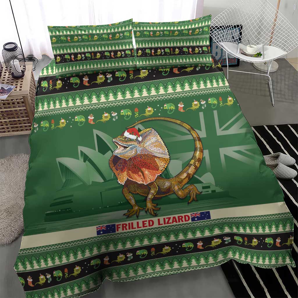 Aussie Frilled Lizard Bedding Set Merry Christmas - Vibe Hoodie Shop