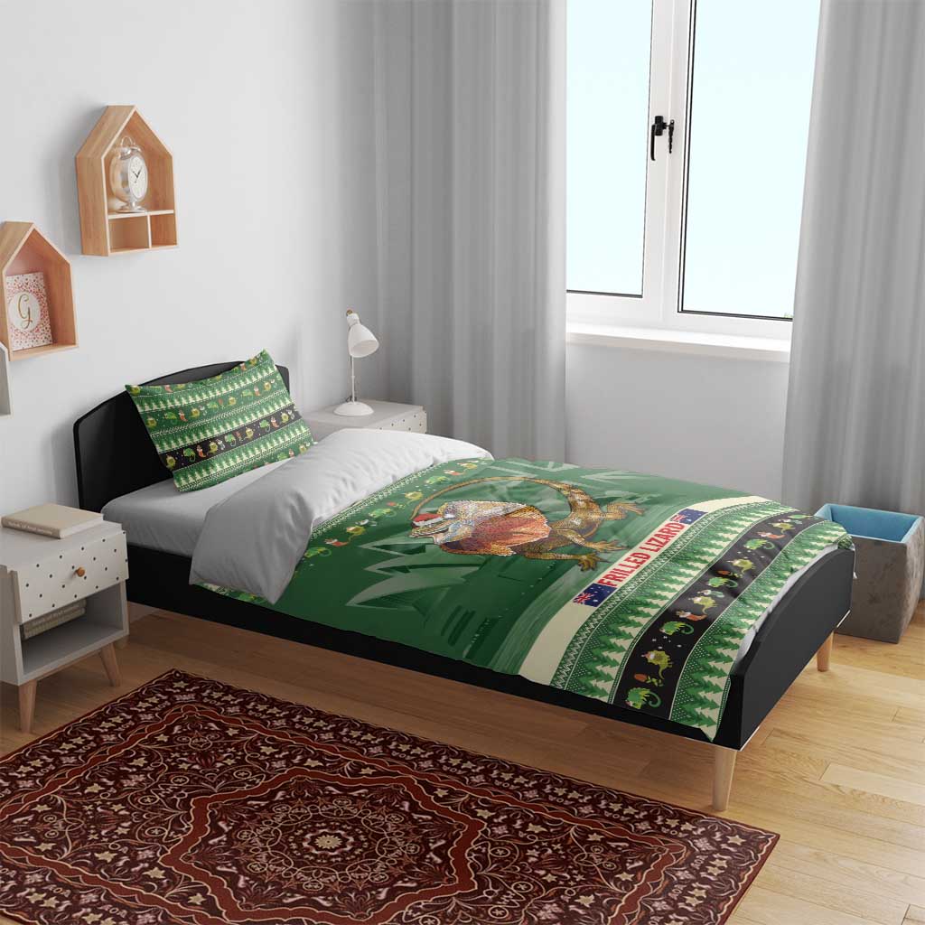 Aussie Frilled Lizard Bedding Set Merry Christmas - Vibe Hoodie Shop