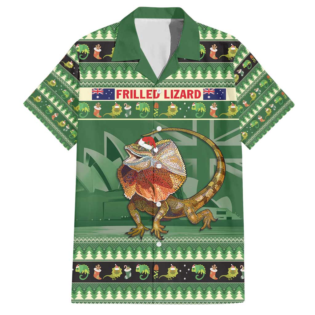 Aussie Frilled Lizard Hawaiian Shirt Merry Christmas - Vibe Hoodie Shop