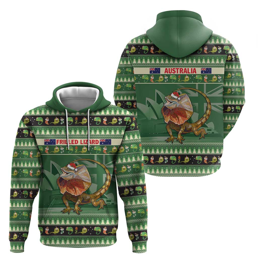Aussie Frilled Lizard Hoodie Merry Christmas LT9 - Vibe Hoodie Shop