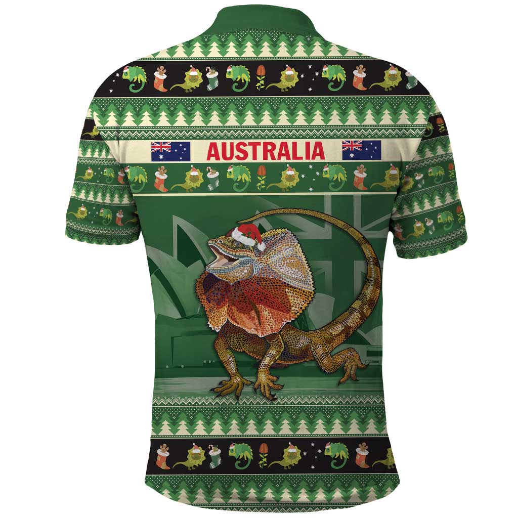 Aussie Frilled Lizard Polo Shirt Merry Christmas LT9 - Vibe Hoodie Shop