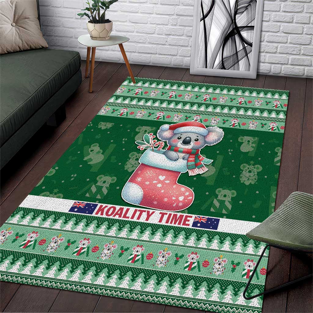 Aussie Koala Area Rug Merry Christmas - Vibe Hoodie Shop