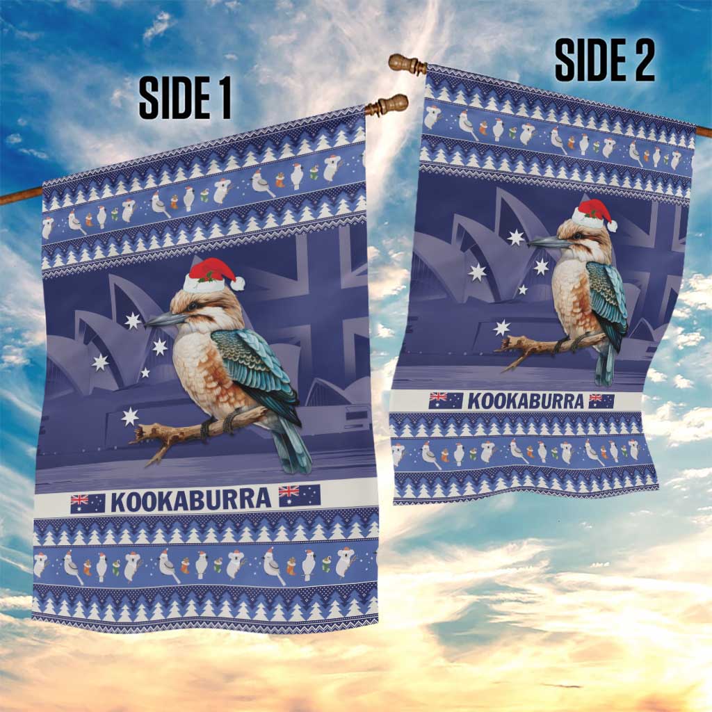 Aussie Kookaburra Garden Flag Merry Christmas Blue Style - Vibe Hoodie Shop
