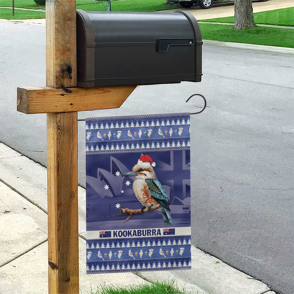 Aussie Kookaburra Garden Flag Merry Christmas Blue Style - Vibe Hoodie Shop