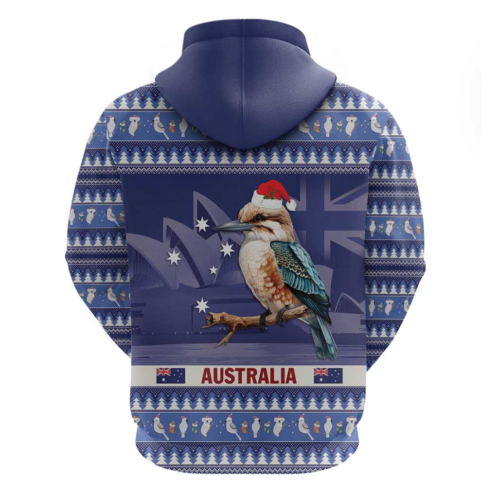 Aussie Kookaburra Hoodie Merry Christmas Blue Style LT9 - Vibe Hoodie Shop