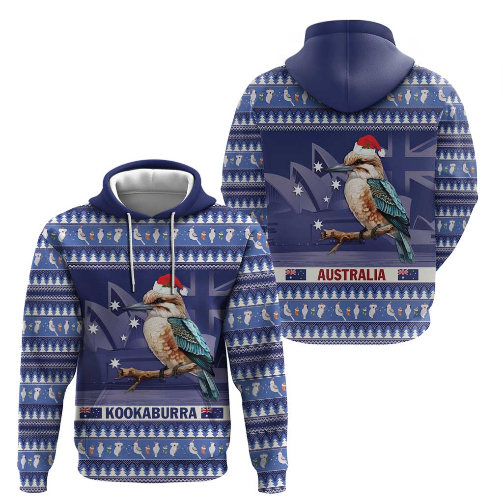 Aussie Kookaburra Hoodie Merry Christmas Blue Style LT9 - Vibe Hoodie Shop