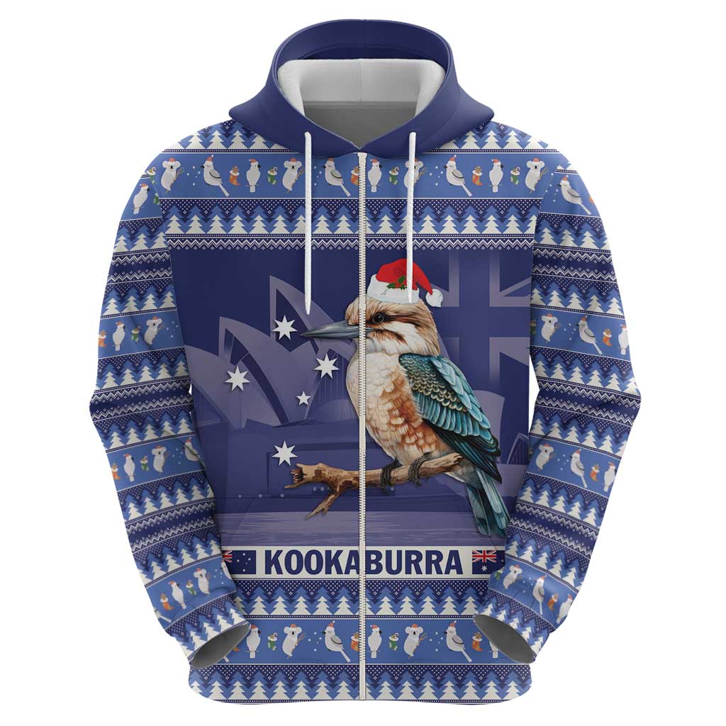 Aussie Kookaburra Hoodie Merry Christmas Blue Style LT9 - Vibe Hoodie Shop