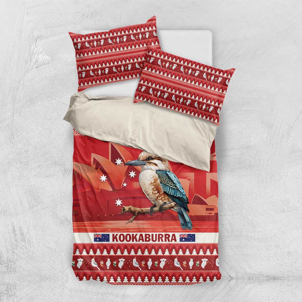 Aussie Kookaburra Bedding Set Merry Christmas Red Style - Vibe Hoodie Shop