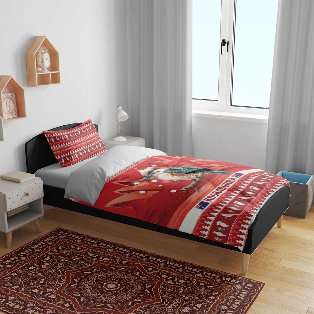 Aussie Kookaburra Bedding Set Merry Christmas Red Style - Vibe Hoodie Shop