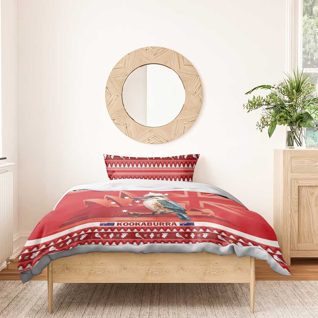 Aussie Kookaburra Bedding Set Merry Christmas Red Style - Vibe Hoodie Shop
