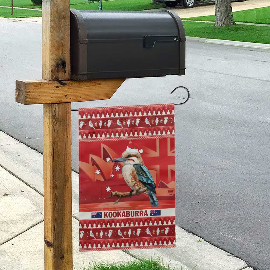 Aussie Kookaburra Garden Flag Merry Christmas Red Style - Vibe Hoodie Shop