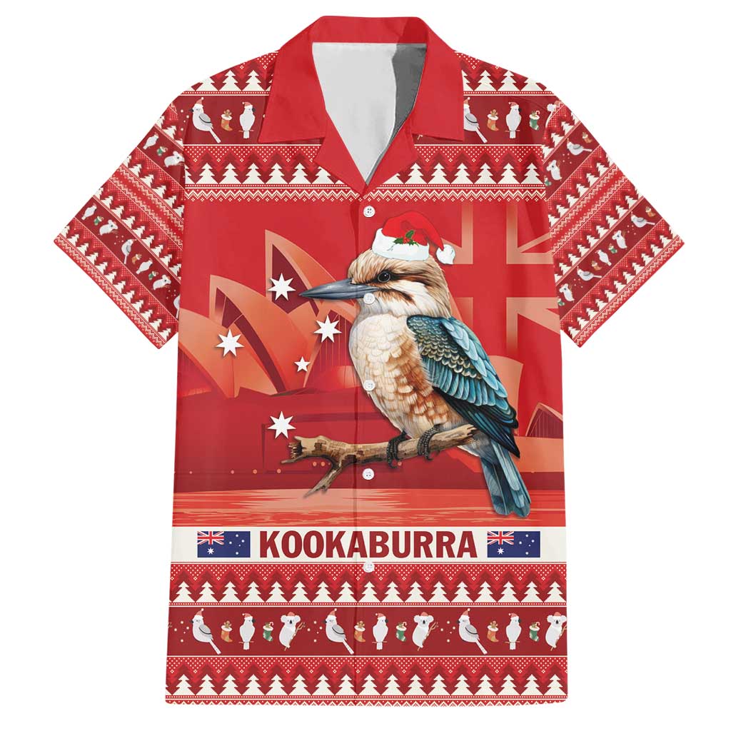 Aussie Kookaburra Hawaiian Shirt Merry Christmas Red Style - Vibe Hoodie Shop